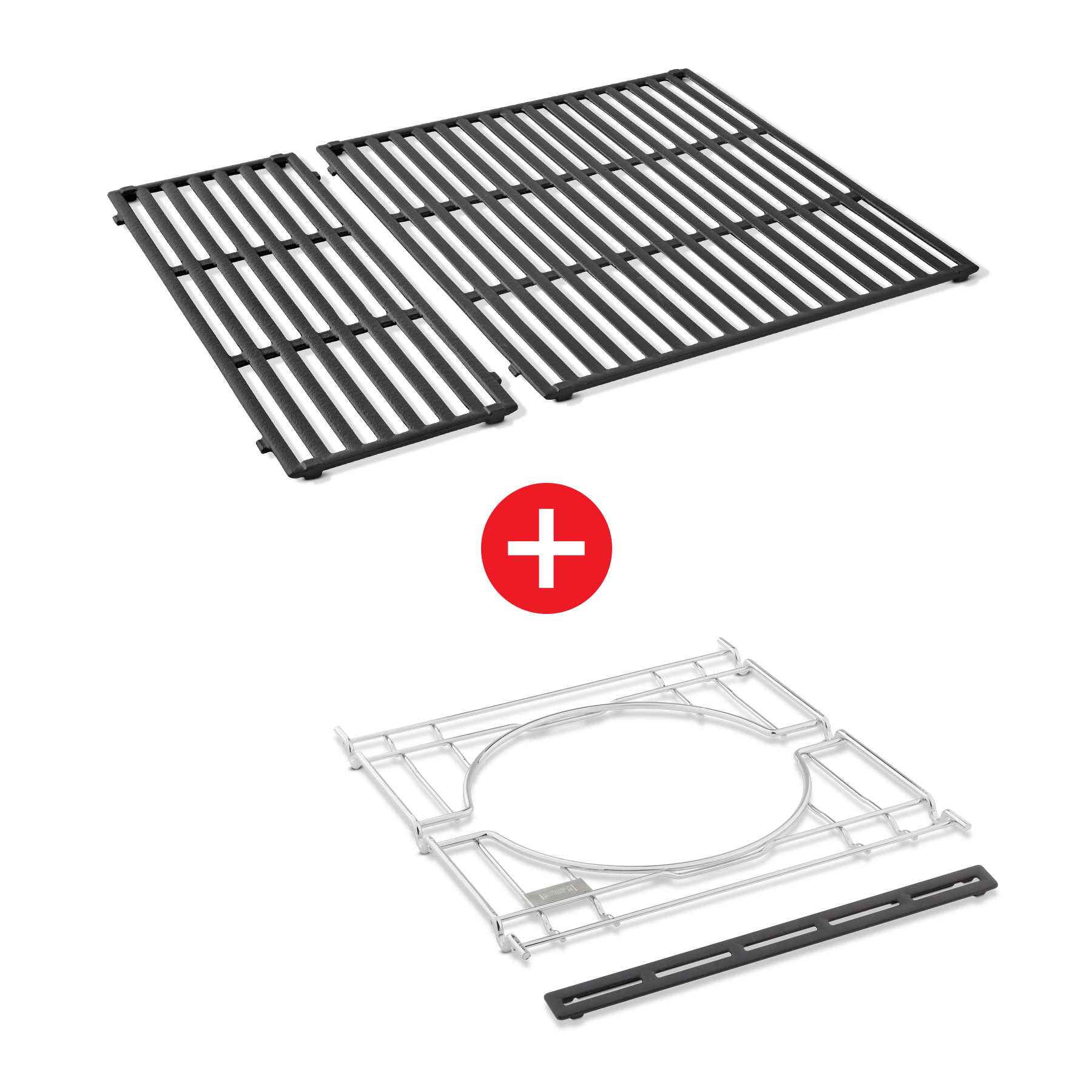 WEBER CRAFTED Porcelain-Enameled Cast-Iron Cooking Grates & Frame Kit  – SPIRIT 300 series, SEARWOOD 600, & SMOKEFIRE EX4